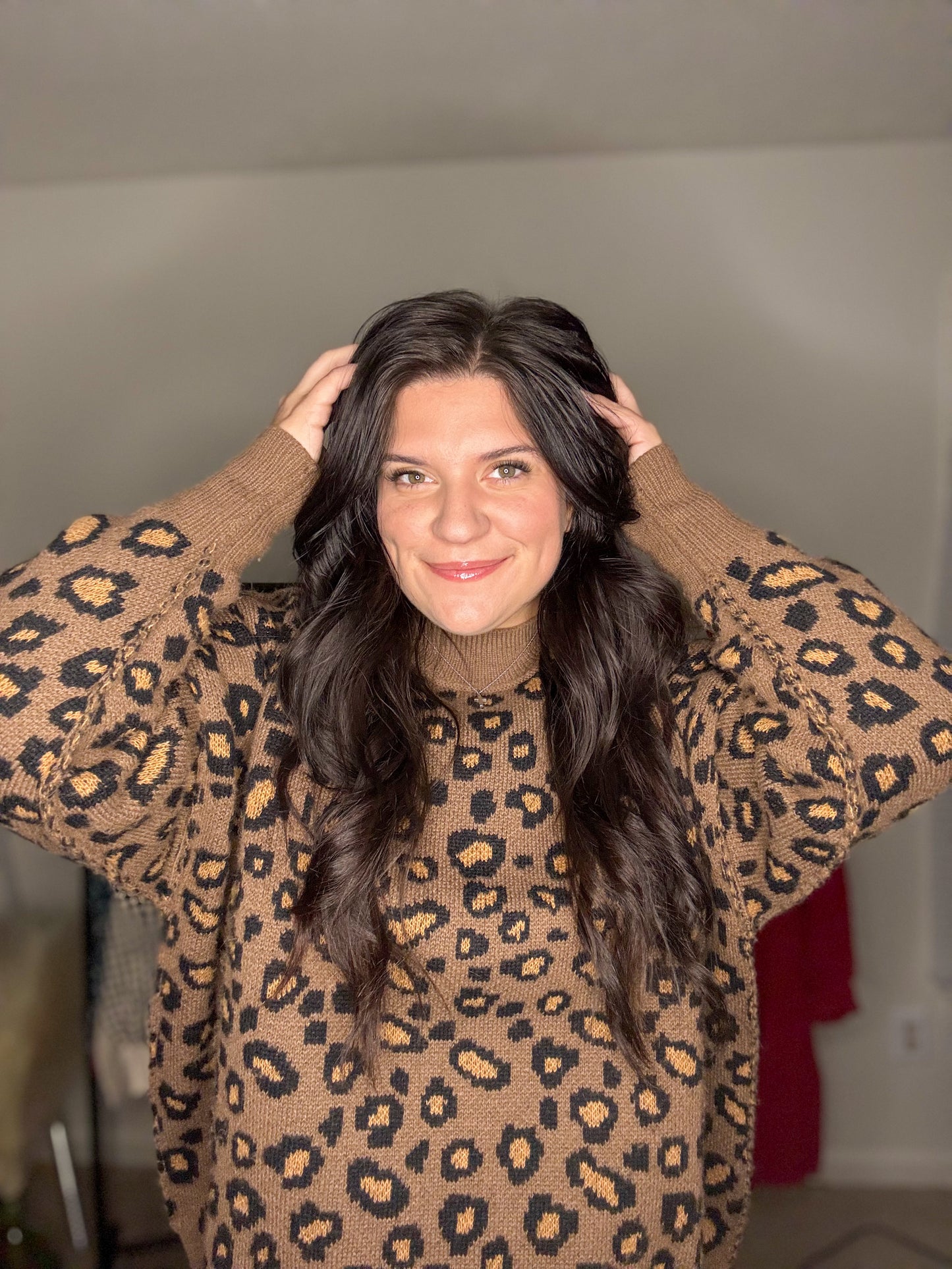 Fawn Leopard Knit Sweater