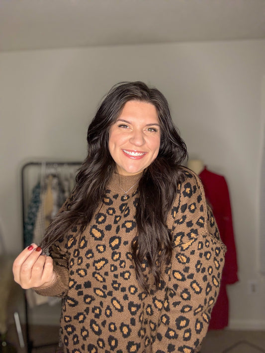 Fawn Leopard Knit Sweater