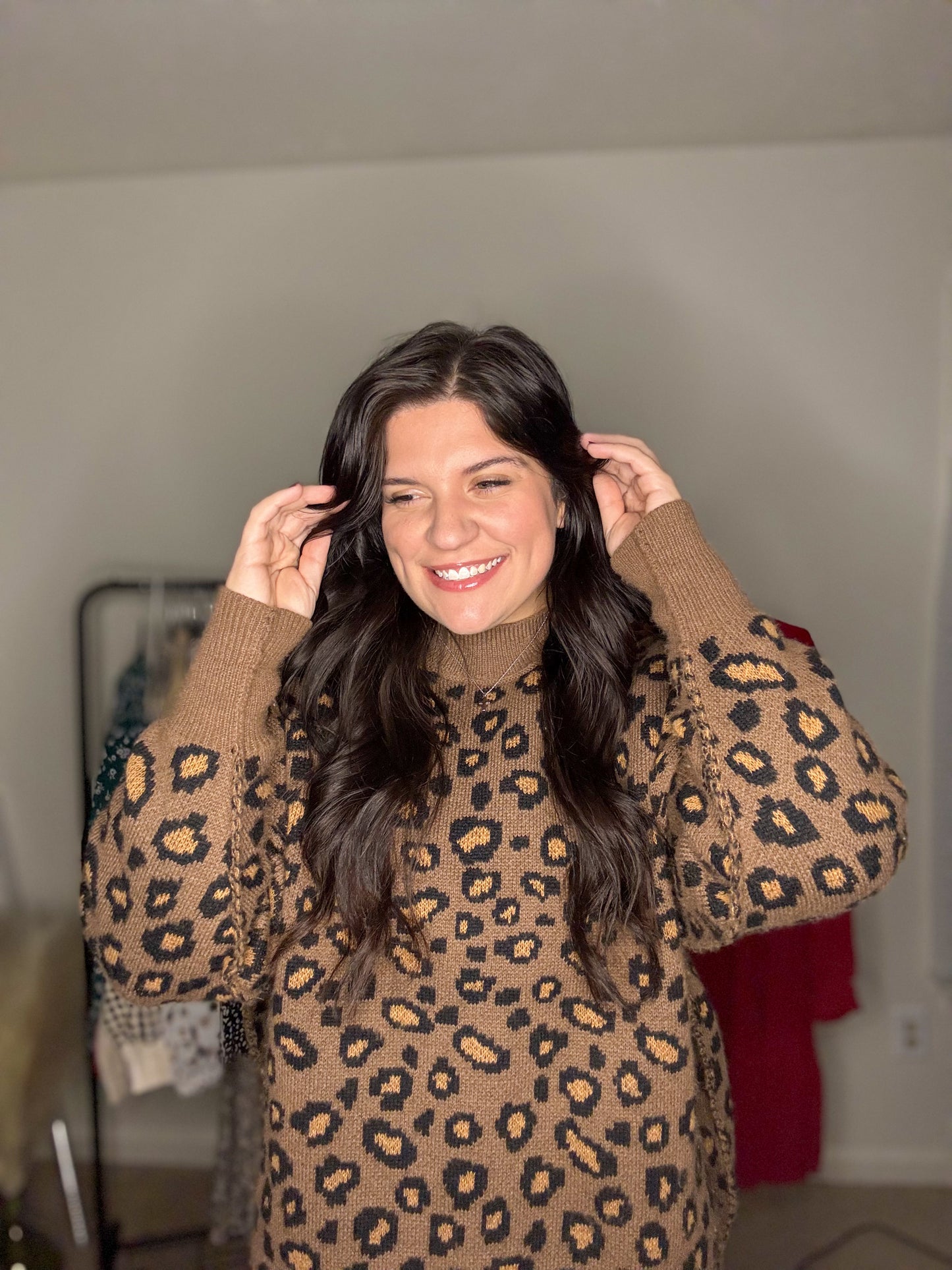 Fawn Leopard Knit Sweater